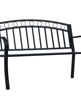 VidaXL Tuinbank 125 cm staal zwart