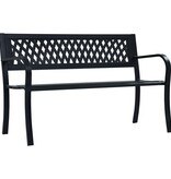 VidaXL Tuinbank 125 cm staal zwart