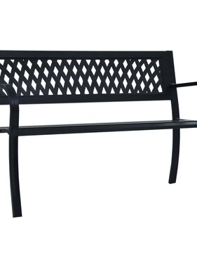 VidaXL Tuinbank 125 cm staal zwart