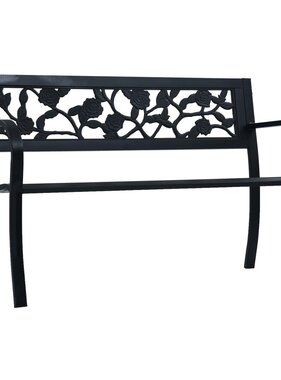 VidaXL Tuinbank 125 cm staal zwart