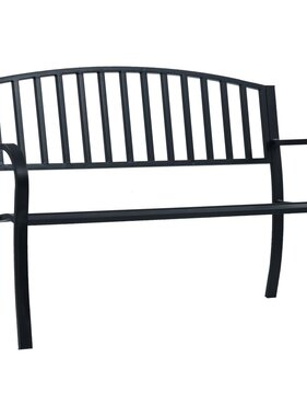 VidaXL Tuinbank 125 cm staal zwart