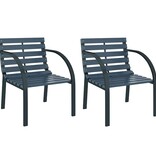 VidaXL Tuinstoelen 2 st hout grijs