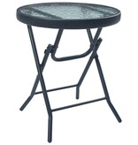 VidaXL Bistrotafel 40x46 cm staal en glas zwart
