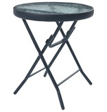 VidaXL Bistrotafel 40x46 cm staal en glas zwart