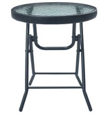 VidaXL Bistrotafel 40x46 cm staal en glas zwart