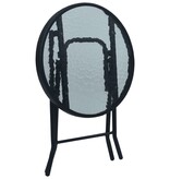 VidaXL Bistrotafel 40x46 cm staal en glas zwart