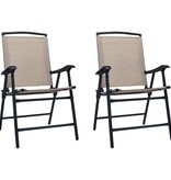 VidaXL Tuinstoelen inklapbaar 2 st textileen taupe