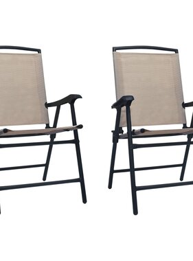 VidaXL Tuinstoelen inklapbaar 2 st textileen taupe
