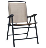 VidaXL Tuinstoelen inklapbaar 2 st textileen taupe