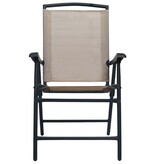 VidaXL Tuinstoelen inklapbaar 2 st textileen taupe