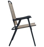 VidaXL Tuinstoelen inklapbaar 2 st textileen taupe