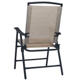 VidaXL Tuinstoelen inklapbaar 2 st textileen taupe