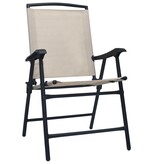 VidaXL Tuinstoelen inklapbaar 2 st textileen crème