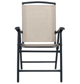 VidaXL Tuinstoelen inklapbaar 2 st textileen crème