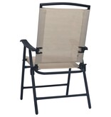 VidaXL Tuinstoelen inklapbaar 2 st textileen crème