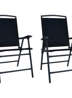 VidaXL Tuinstoelen inklapbaar 2 st textileen zwart