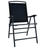 VidaXL Tuinstoelen inklapbaar 2 st textileen zwart