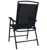 VidaXL Tuinstoelen inklapbaar 2 st textileen zwart