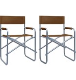 VidaXL Regisseursstoelen 2 st staal bruin