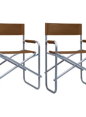 VidaXL Regisseursstoelen 2 st staal bruin