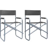 VidaXL Regisseursstoelen 2 st staal grijs