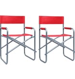 VidaXL Regisseursstoelen 2 st staal rood