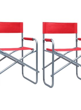 VidaXL Regisseursstoelen 2 st staal rood