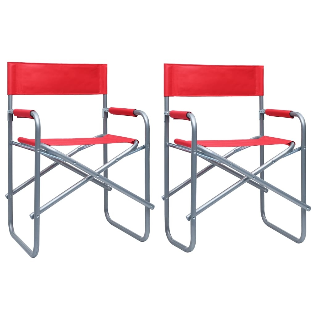 VidaXL Regisseursstoelen 2 st staal rood