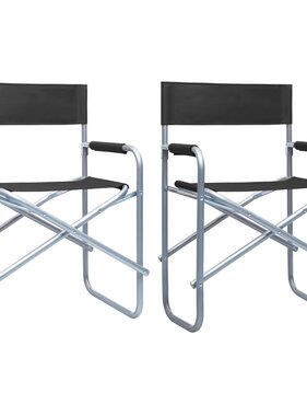 VidaXL Regisseursstoelen 2 st staal zwart
