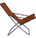 VidaXL Strandstoelen 2 st inklapbaar stof bruin