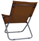 VidaXL Strandstoelen 2 st inklapbaar stof bruin