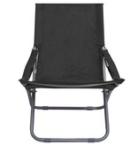 VidaXL Strandstoelen 2 st inklapbaar stof zwart