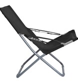 VidaXL Strandstoelen 2 st inklapbaar stof zwart