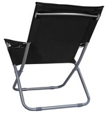 VidaXL Strandstoelen 2 st inklapbaar stof zwart