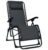 VidaXL Terrasstoel inklapbaar textileen zwart