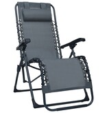VidaXL Terrasstoel inklapbaar textileen grijs