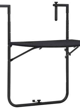 VidaXL Balkontafel hangend 60x64x83,5 cm rattan-look kunststof zwart