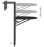 VidaXL Balkontafel hangend 60x64x83,5 cm rattan-look kunststof zwart