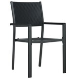VidaXL Tuinstoel 4 st rattan-look kunststof zwart