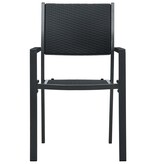 VidaXL Tuinstoel 4 st rattan-look kunststof zwart