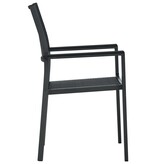 VidaXL Tuinstoel 4 st rattan-look kunststof zwart