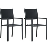 VidaXL Tuinstoel 2 st rattan-look kunststof zwart