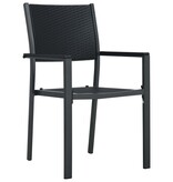 VidaXL Tuinstoel 2 st rattan-look kunststof zwart