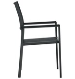 VidaXL Tuinstoel 2 st rattan-look kunststof zwart