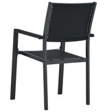 VidaXL Tuinstoel 2 st rattan-look kunststof zwart