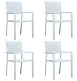 VidaXL Tuinstoel 4 st rattan-look kunststof wit