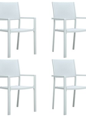 VidaXL Tuinstoel 4 st rattan-look kunststof wit