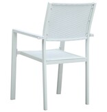 VidaXL Tuinstoel 4 st rattan-look kunststof wit