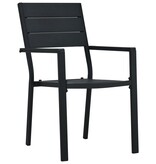 VidaXL Tuinstoelen 4 st hout-look HDPE zwart