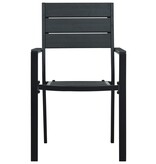 VidaXL Tuinstoelen 4 st hout-look HDPE zwart